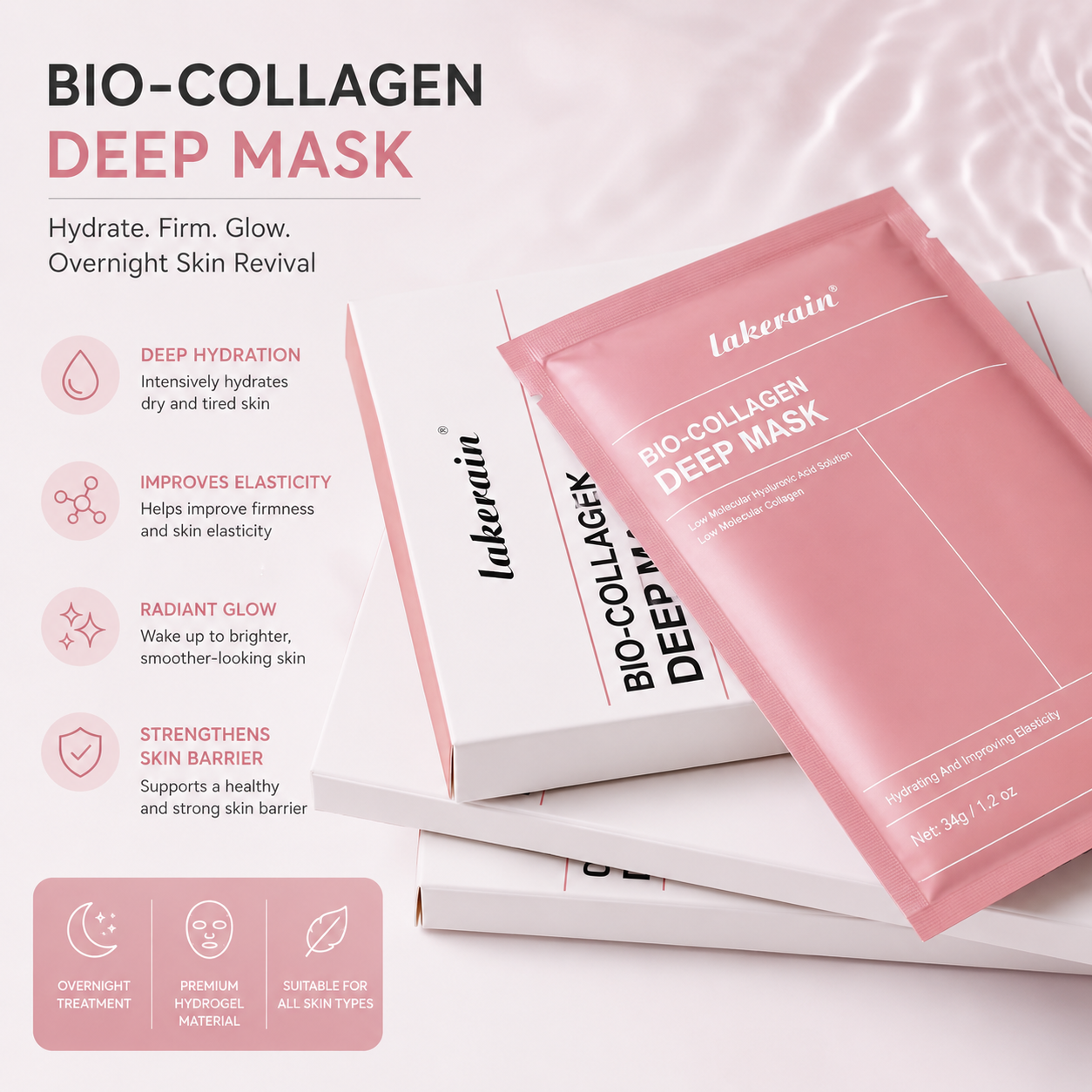 Velora Overnight Bio-Collagen Hydrogel Mask